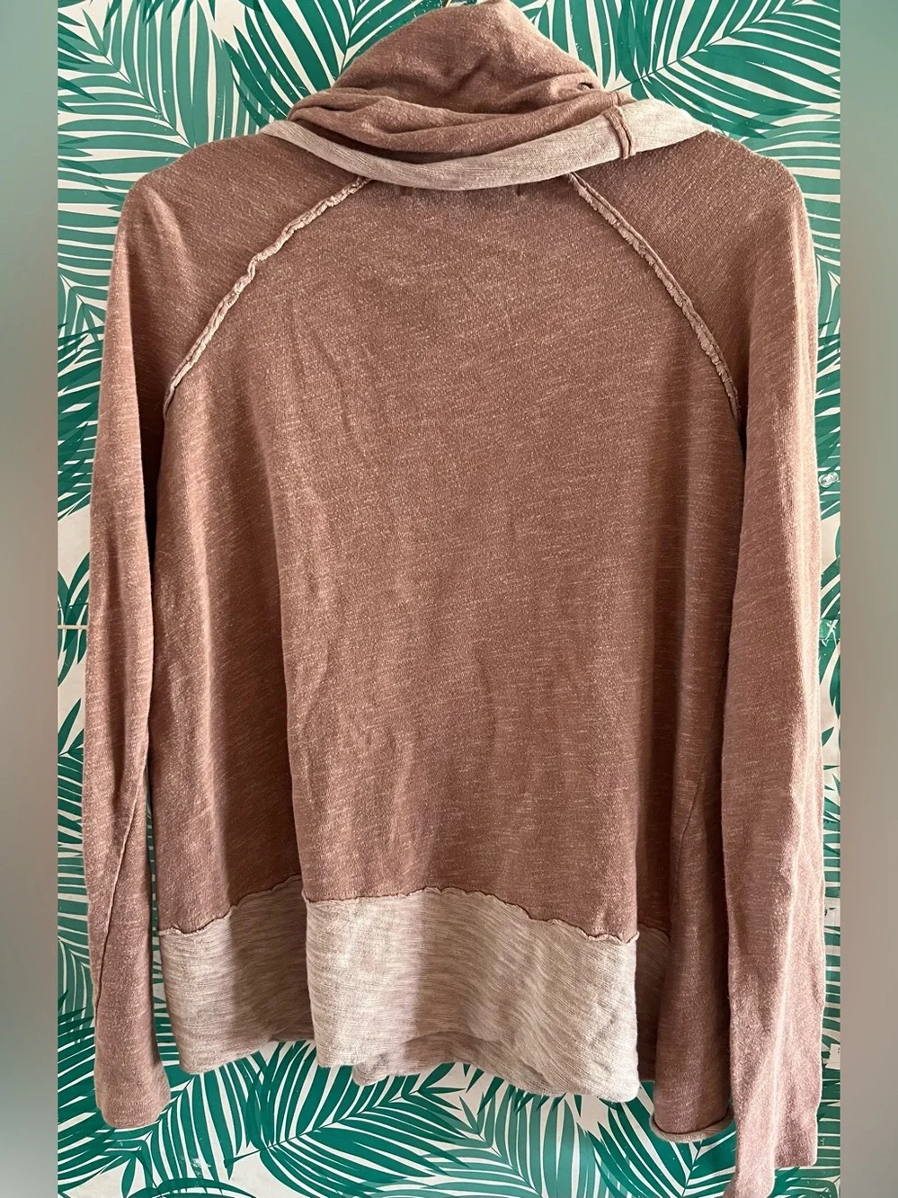 Free People Beach Lightweight Cowl Neck Sweater in Mauve Rose one size